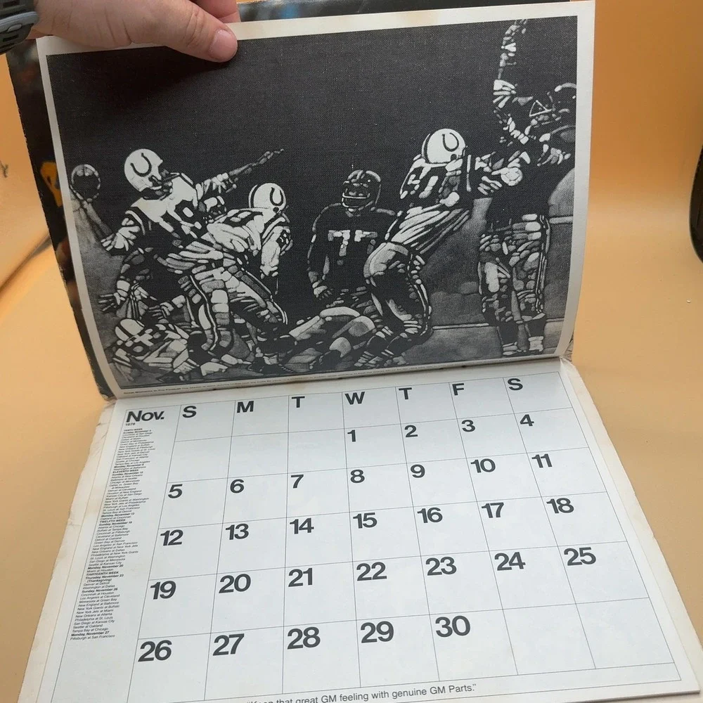 Vintage Atlanta Falcons 1978-79 Daily Memo Calendar Boomershine Pontiac